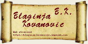 Blaginja Kovanović vizit kartica
